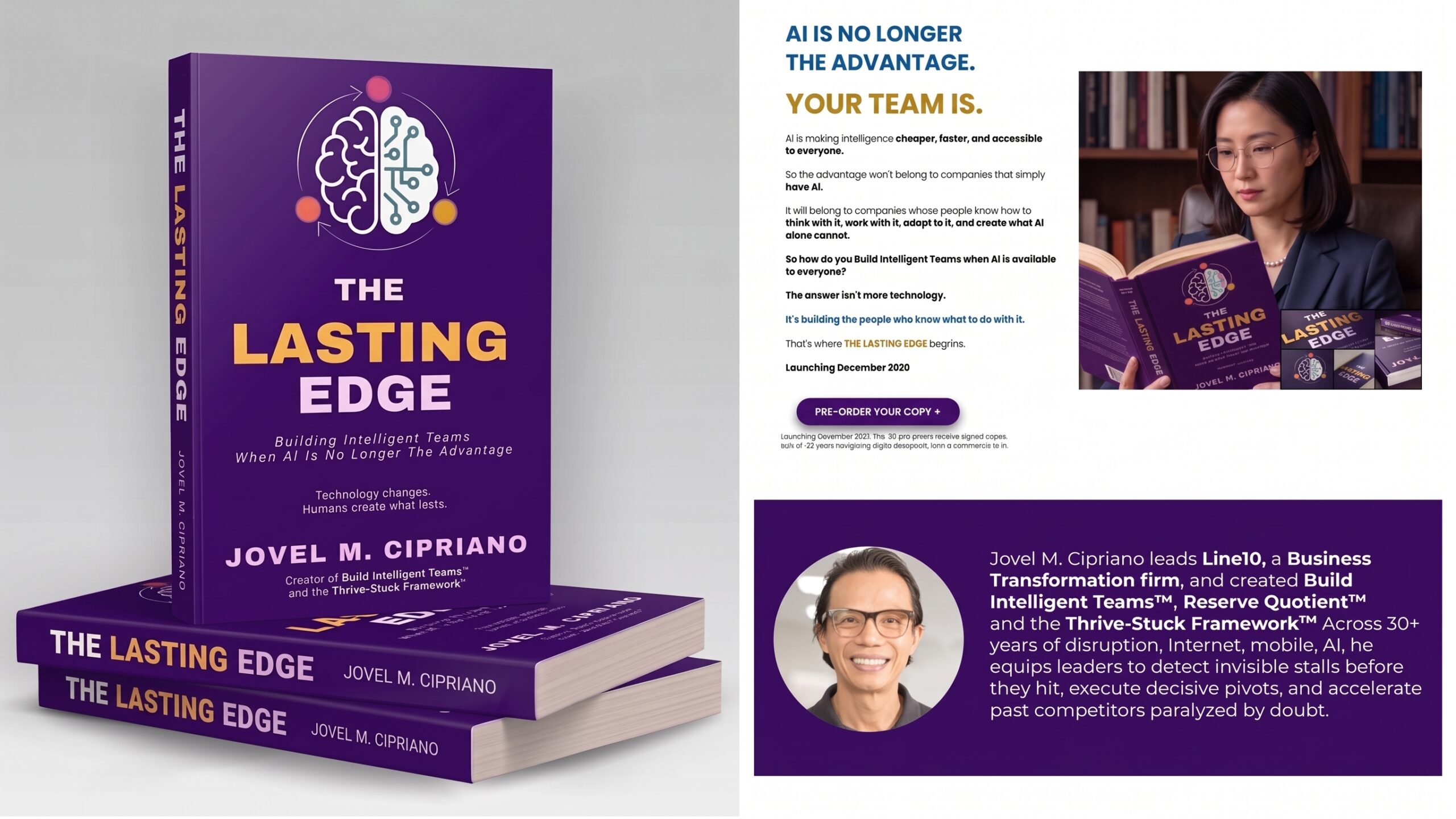 The Lasting Edge Framework Infographic & Book Stack